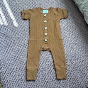 NWOT Mebie Baby Organic Brown Romper